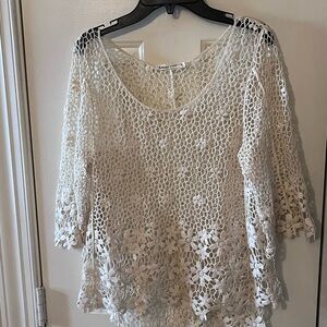 Elegant Cream Crochet Blouse